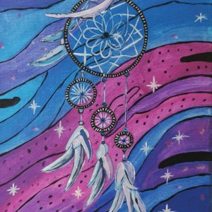 Cuadro pintado a mano, atrapasueños