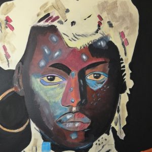 Cuadro pintado a mano, rostro masculino